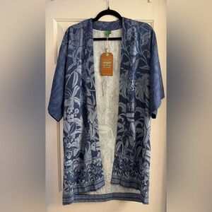 FARM Rio Boho Floral Indigo Open Kimono